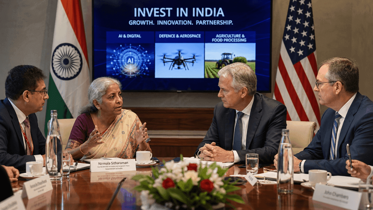 Sitharaman Urges US Firms to Invest in India’s AI, Defense, Agri Sectors