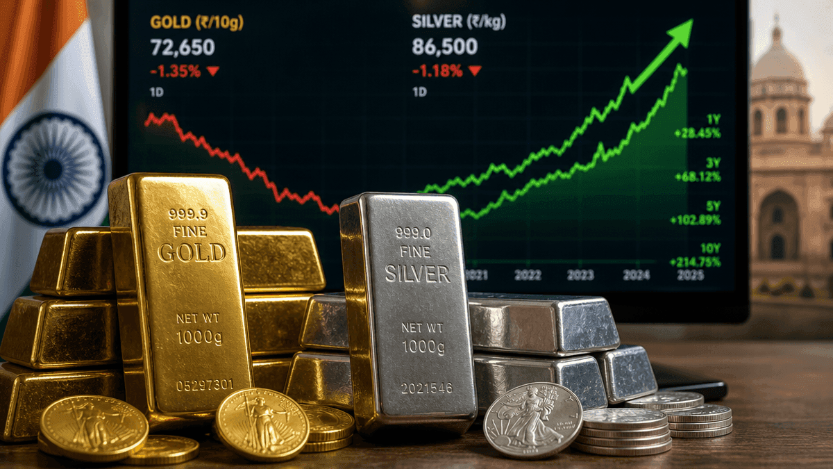 Gold Prices Dip 4% Weekly, Silver Nears 100% Annual Gain