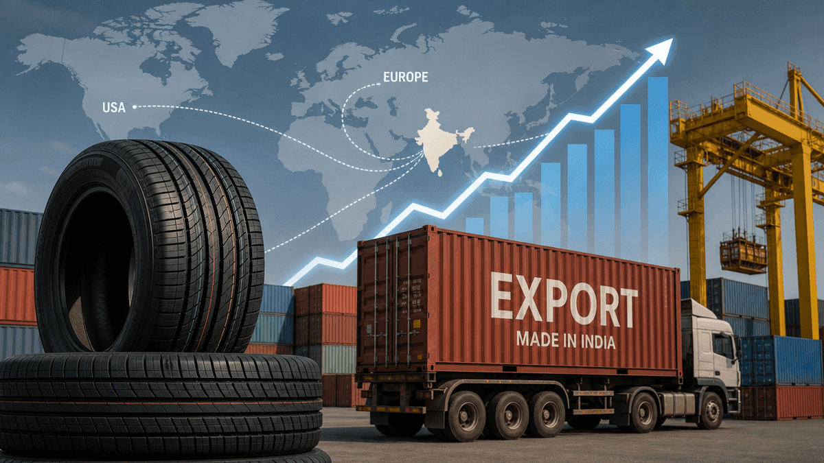 India Tyre Exports Hit Rs 7,700 Cr in Q1FY27, Up 16%