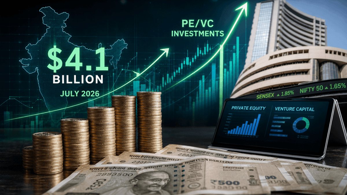 India PE/VC Investments Reach $4.1B in July 2026