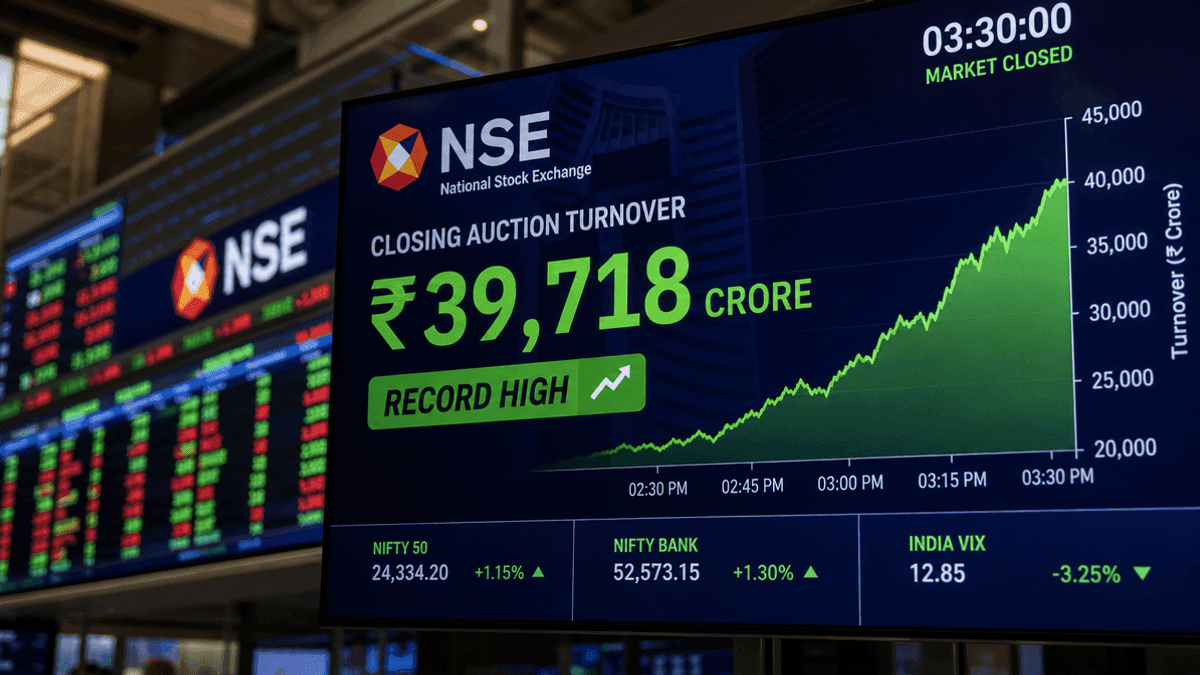 NSE Closing Auction Sees Record Rs 39,718 Crore Turnover