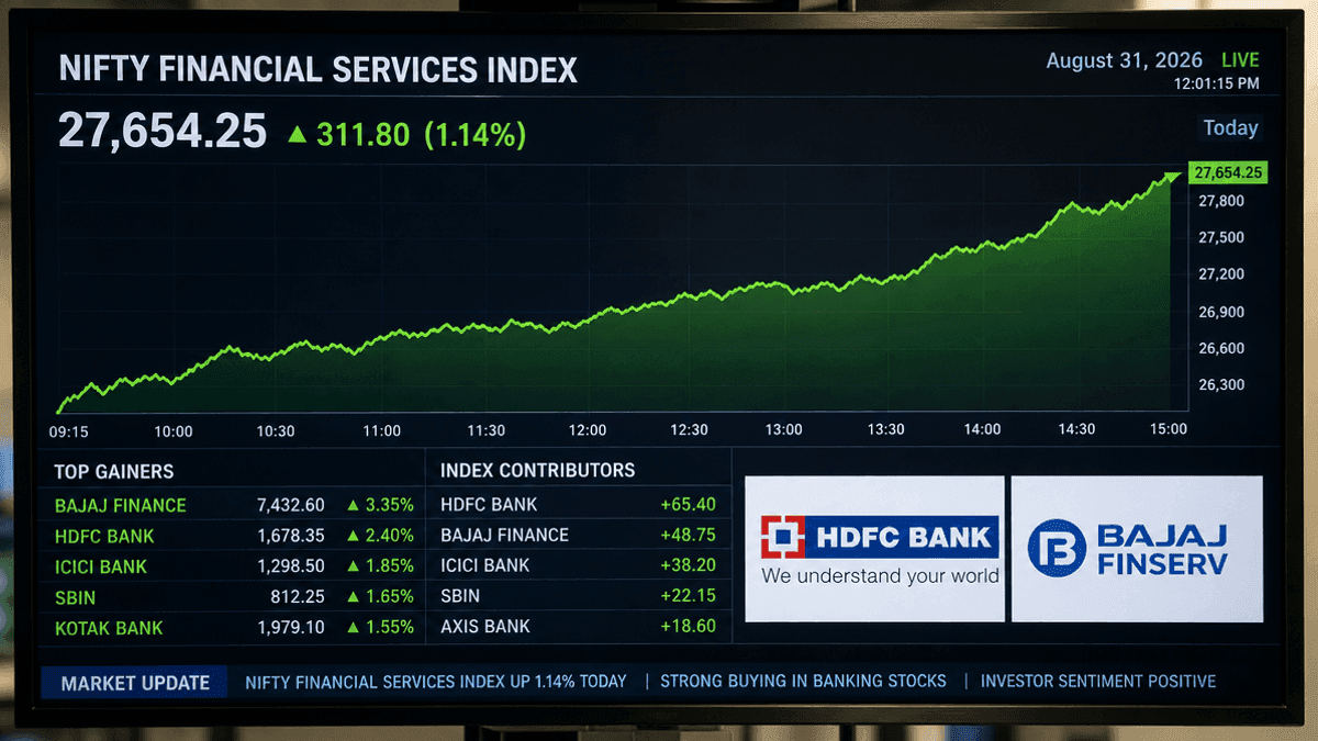 Nifty Financial Services Soars 1.14% on Aug 31, HDFC Bank Leads