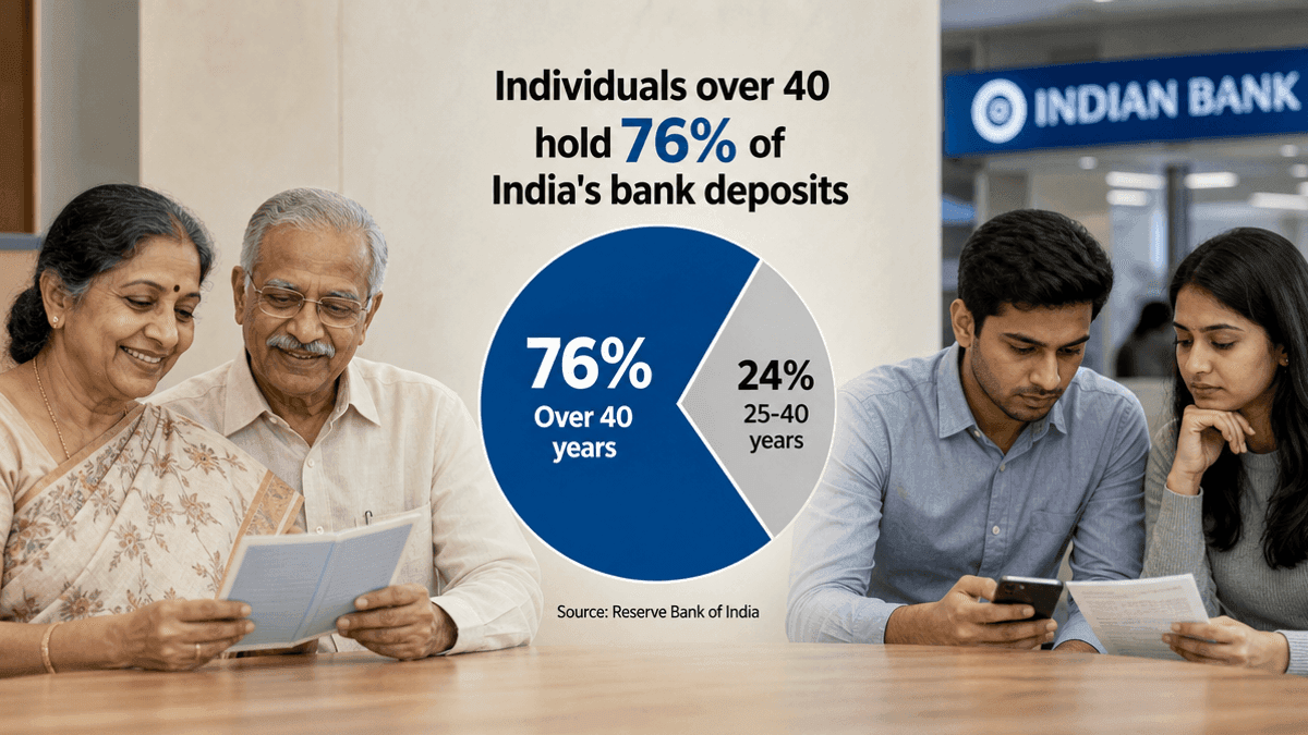 RBI Data: Over 40s Dominate Bank Deposits (76%)