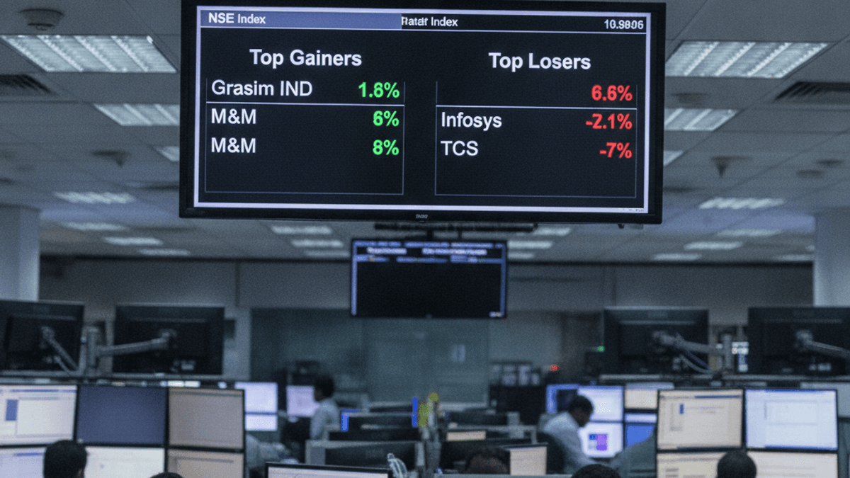 Top Gainers & Losers: Nifty Dips: Industrials, Auto Stocks Rise; IT Sector Sees Significant Declines | 18 Aug 2026, 12:00 PM IST