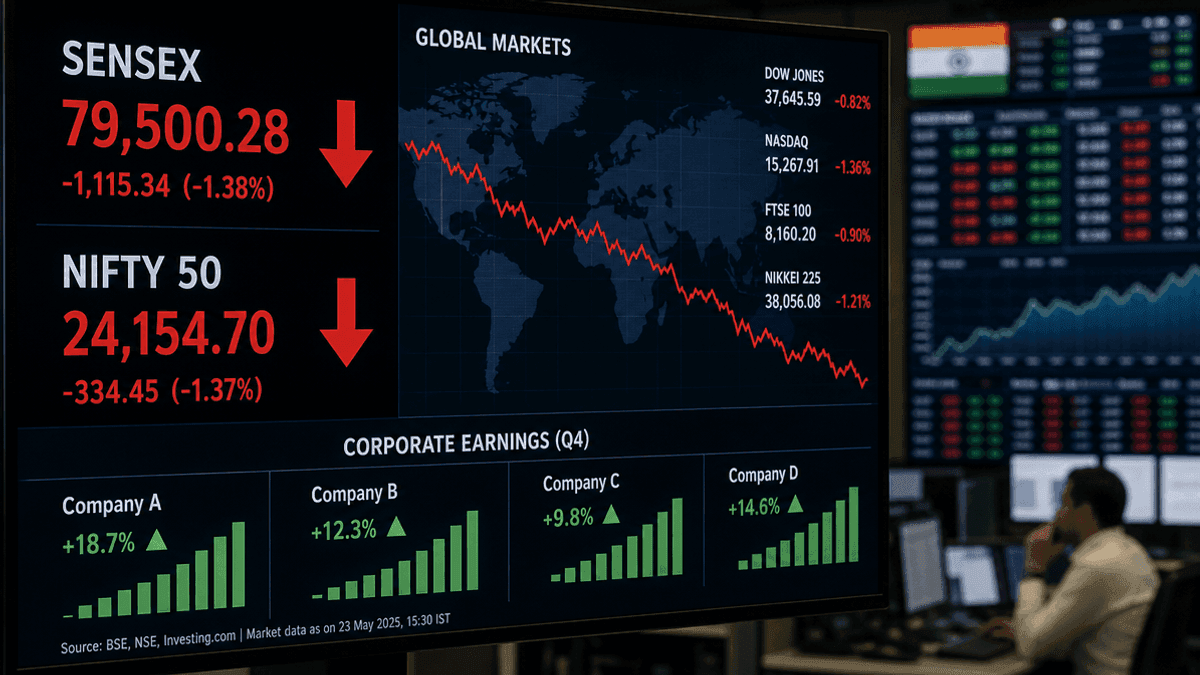 Indian Stocks Dip: Metal, IT Drag; US Markets Fall