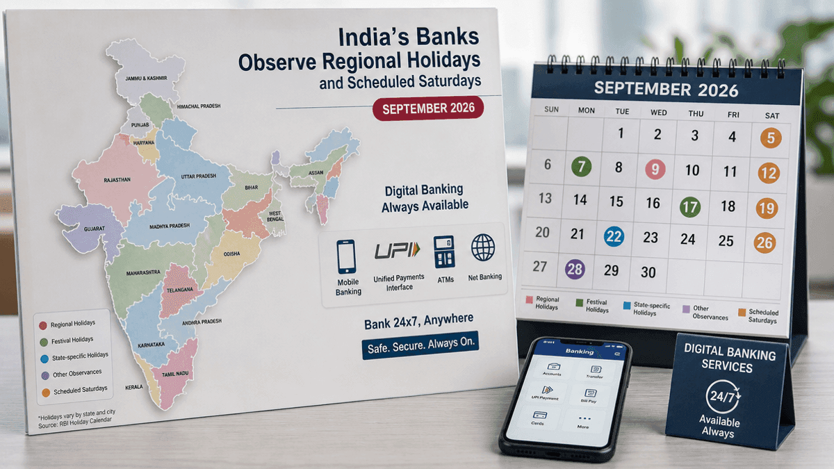India Bank Holidays September 2026: Regional Closures