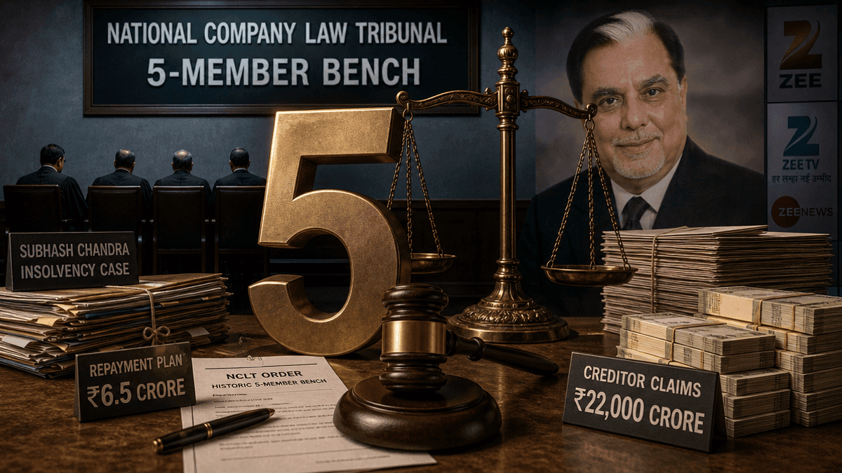 NCLT Forms 5-Member Bench for Subhash Chandra Insolvency Case