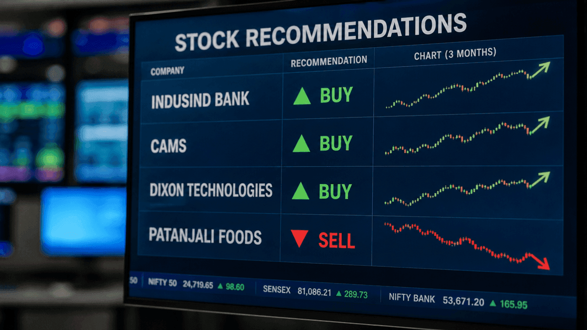 September 1 Stock Picks: Buy Indusind Bank, CAMS, Dixon; Sell Patanjali