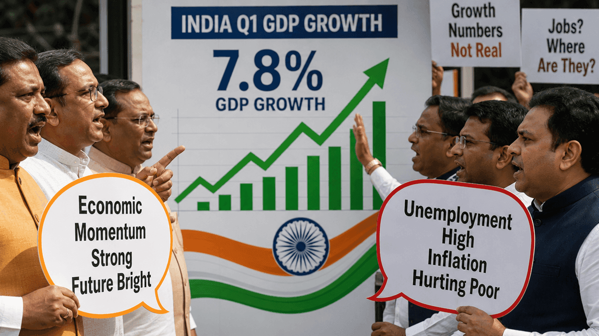 India’s Q1 GDP Surges 7.8%, Ignites Political Debate