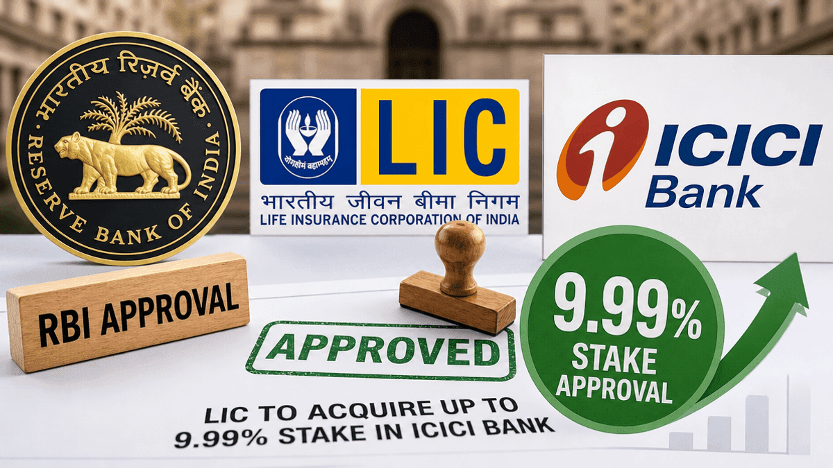 RBI Approves LIC to Acquire Up to 9.99% Stake in ICICI Bank