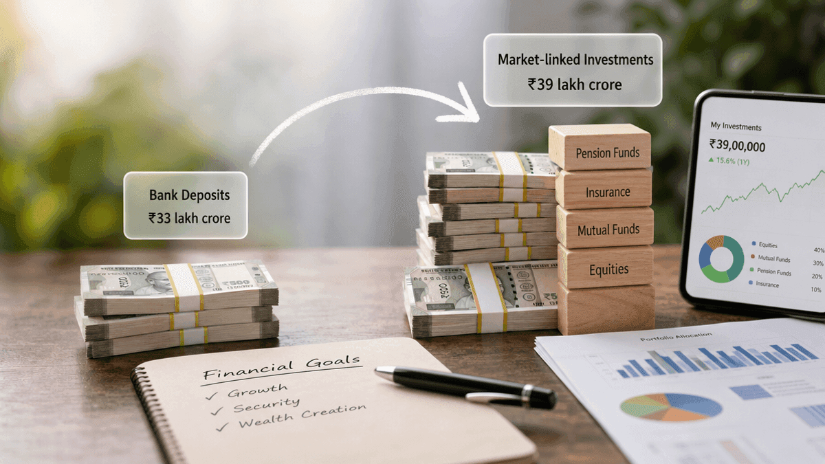 Indian Household Savings Shift to Markets & Pensions