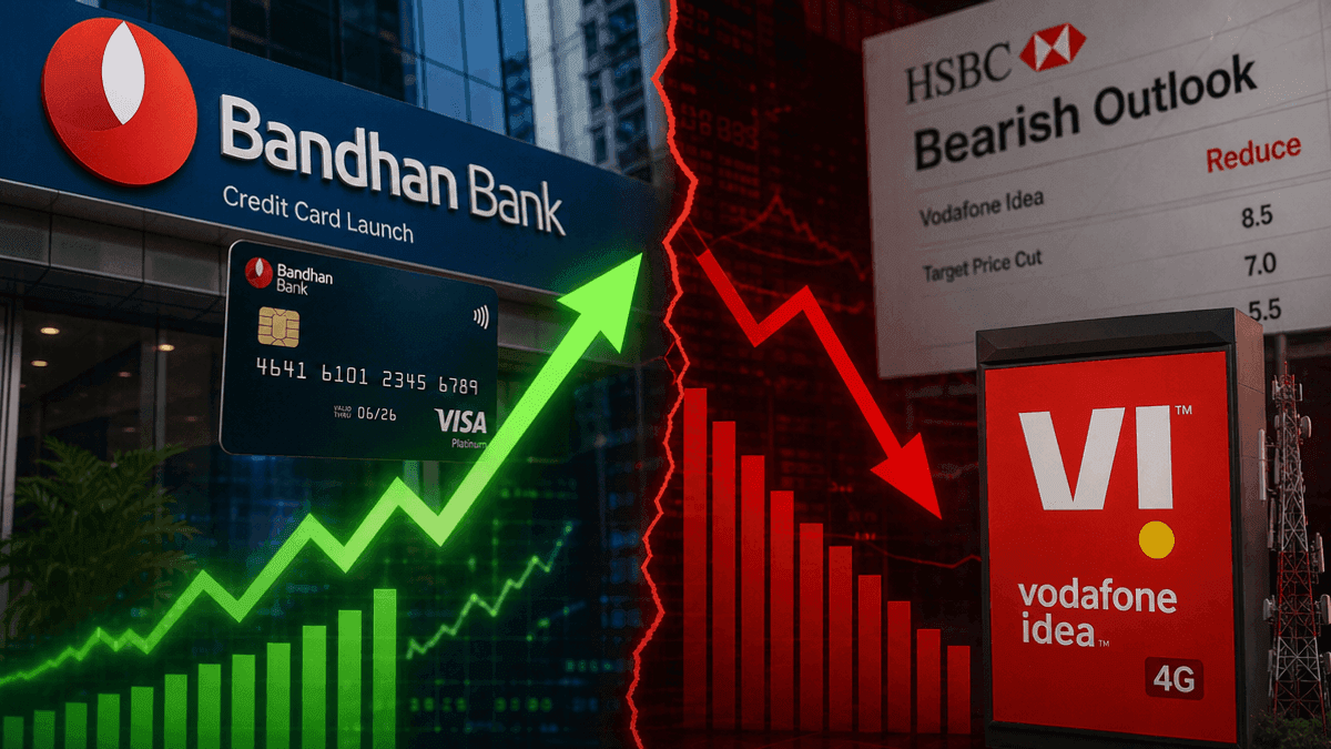 Bandhan Bank Jumps 4% on Card Launch; Vodafone Idea Falls