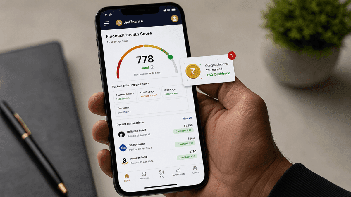 Jio Finance App Launches Financial Health Score & Cashback