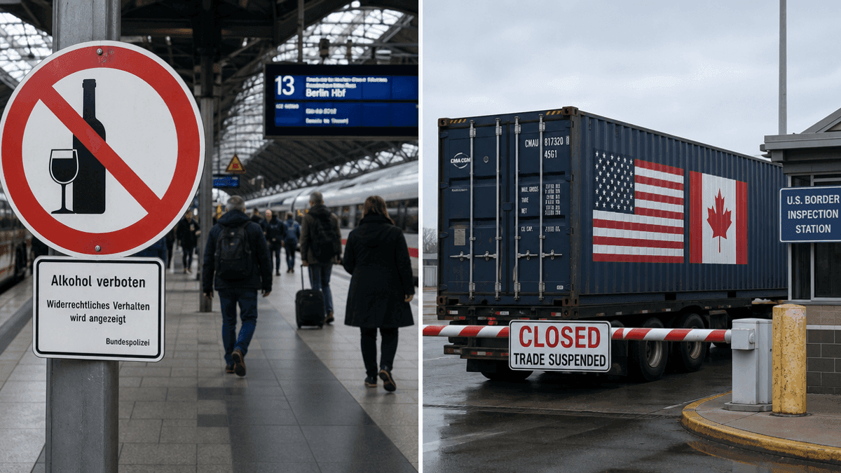 Germany Expands Train Station Alcohol Bans & US Halts Canadian Imports