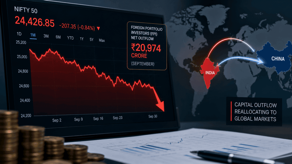 FPIs Withdraw Rs 20,974 Crore From Indian Equities in Sept