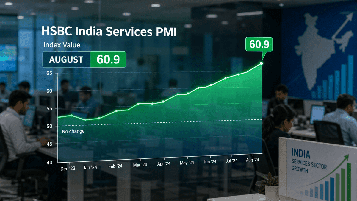 India Services PMI Hits 60.9 in August on Strong Demand
