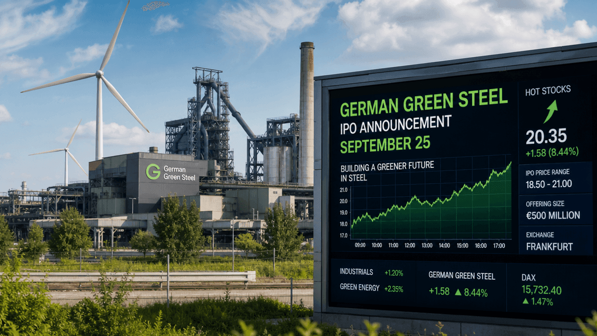 German Green Steel Power Sets IPO Date for September 25