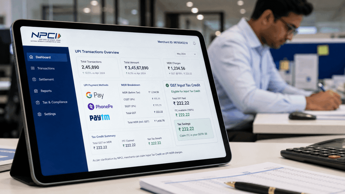 NPCI Clarifies: Merchants Can Claim ITC on UPI MDR Charges