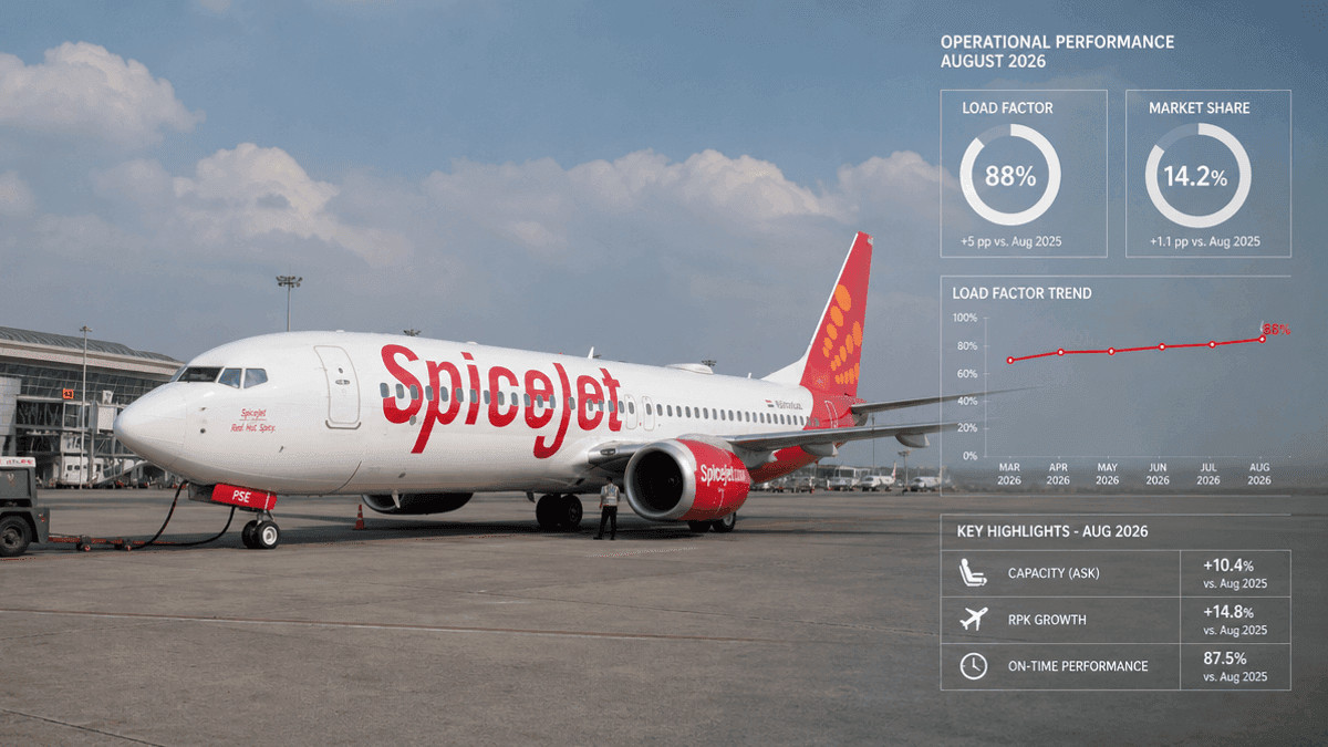 SpiceJet August 2026: 79.9% Load Factor & 1.2% Market Share