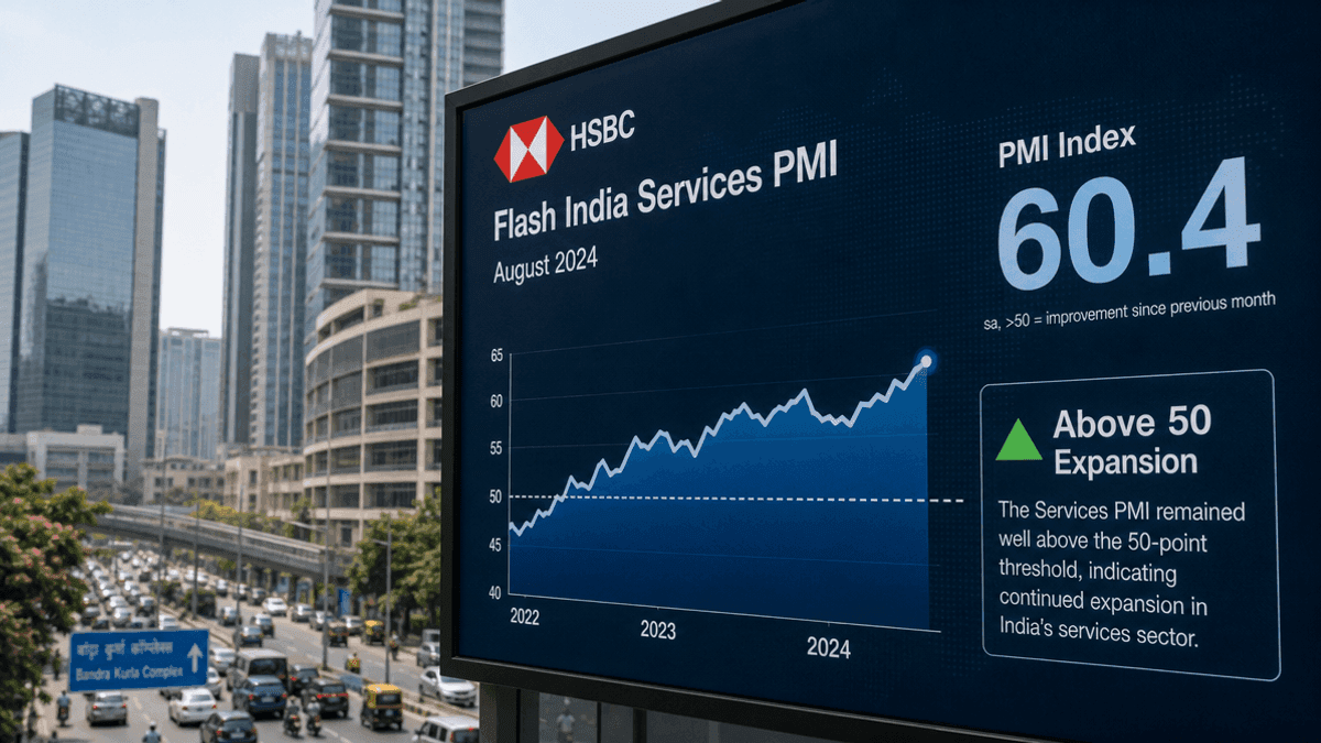 HSBC Flash India Services PMI Drops to 60.4 in August