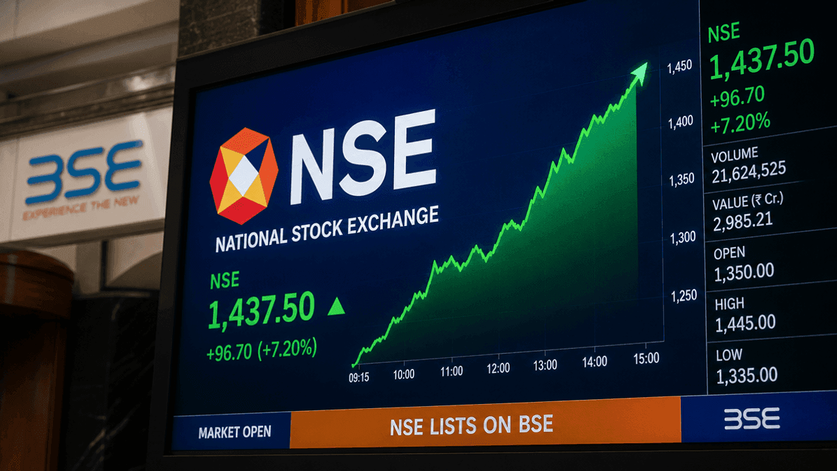 NSE Debuts on BSE at $46B Valuation; Shares Up 0.94%