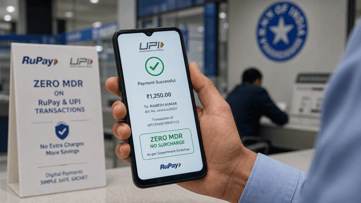 Centre Directs Banks to Block MDR Charges on Digital Pay