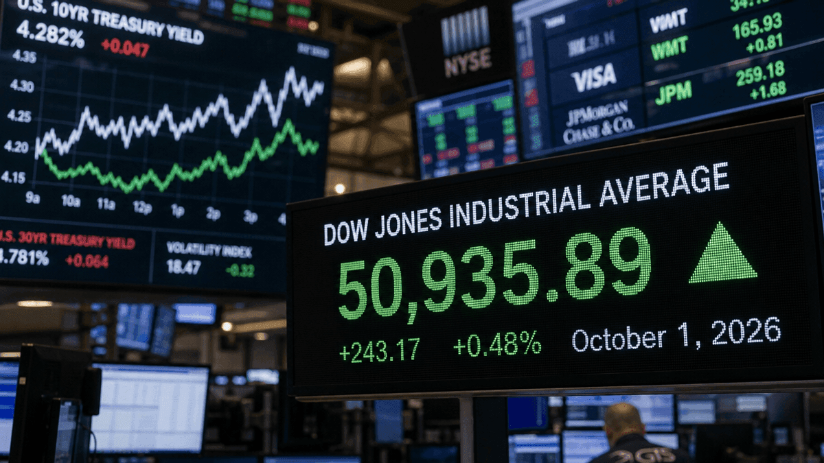Dow Edges Higher As Treasury Yields Hit 24-Year High