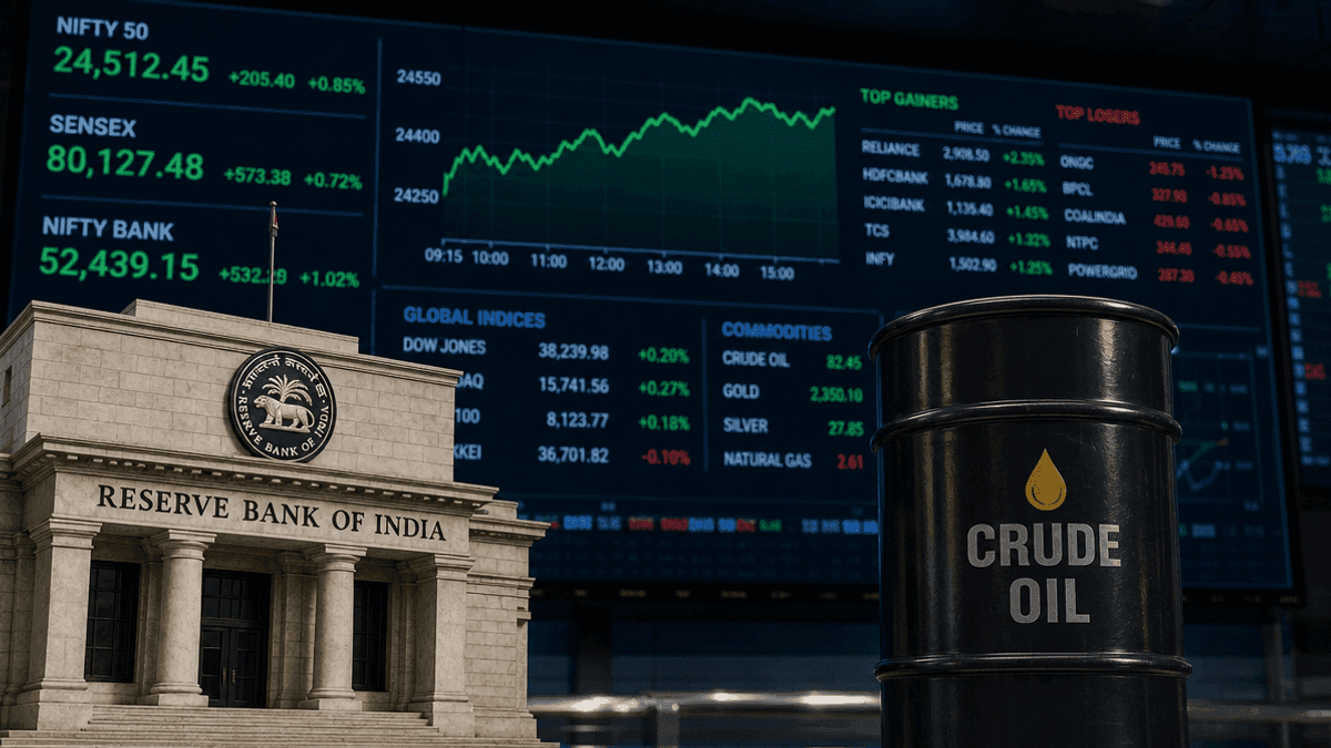 RBI Rate Decision & Crude Oil to Drive Indian Stocks