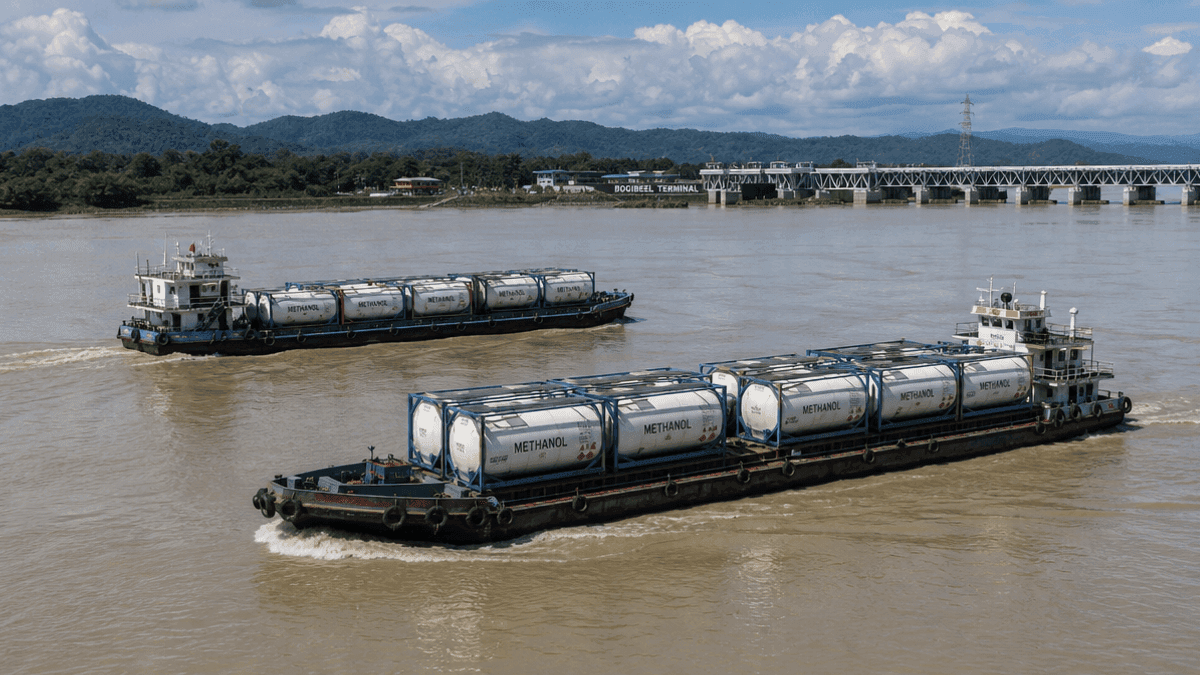 Methanol Cargo Vessel from Dibrugarh to Dhaka via Brahmaputra