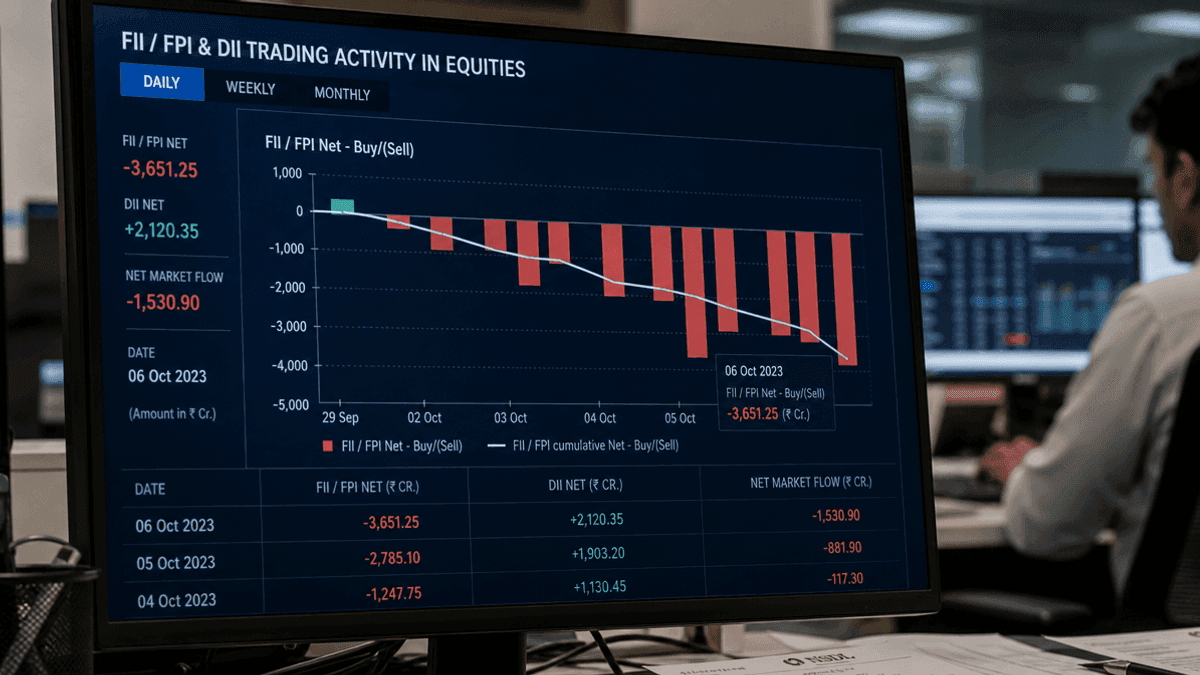 FIIs Net Sellers in Equities: October 06 NSDL Data