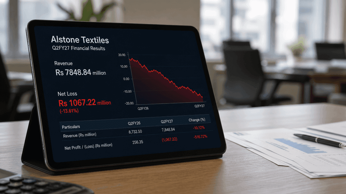 Alstone Textiles Q2FY27: Revenue at Rs 7848M, Net Loss Widens