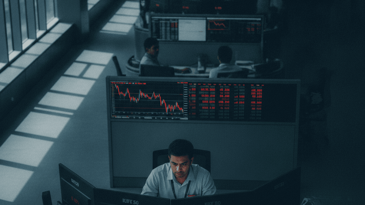 Nifty 50 Falls 0.68% as Tech Mahindra and ITC Lead Mid-Session Market Decline