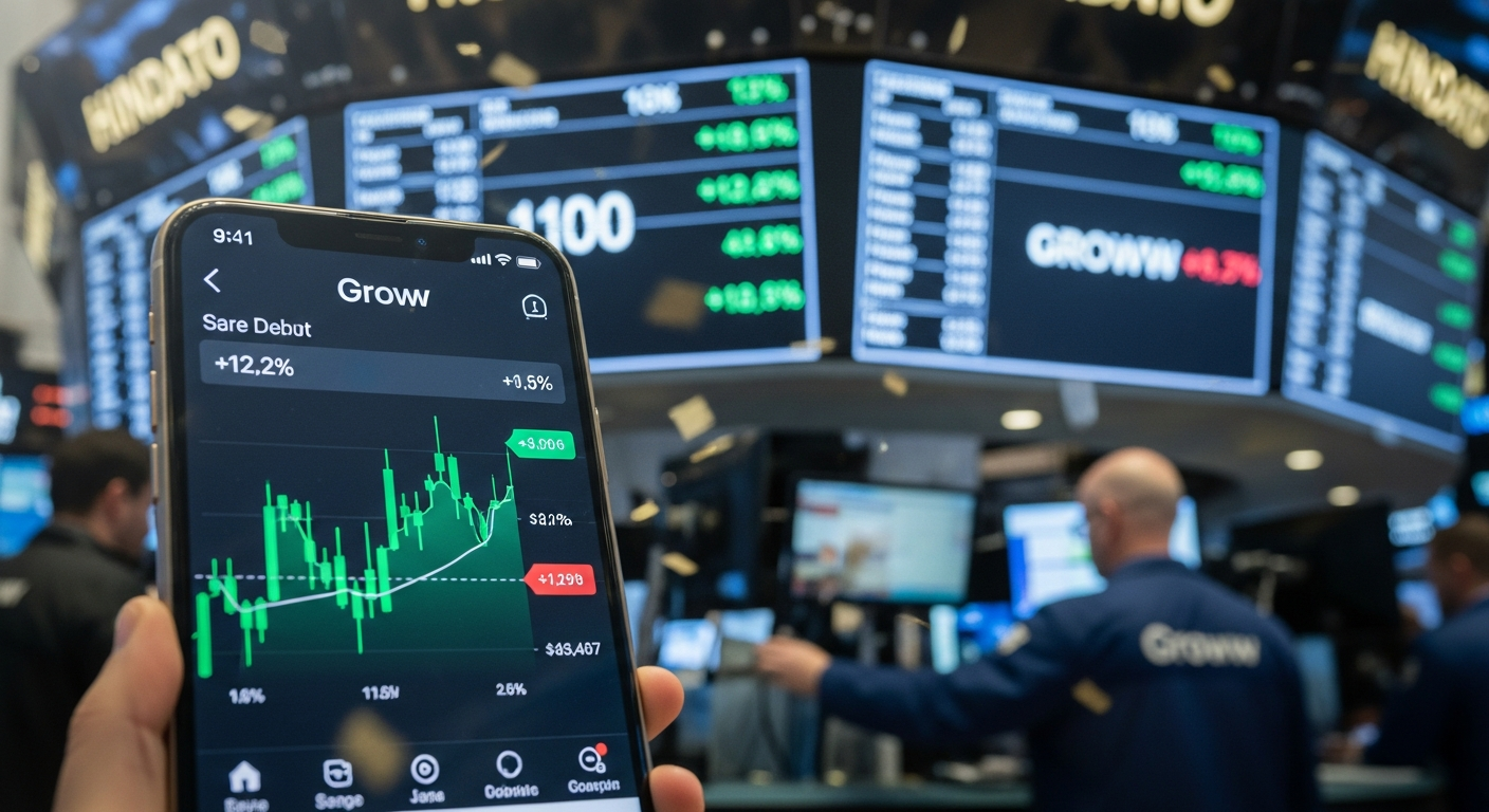 Groww's Bumper Debut: Shares Soar on the Bourses