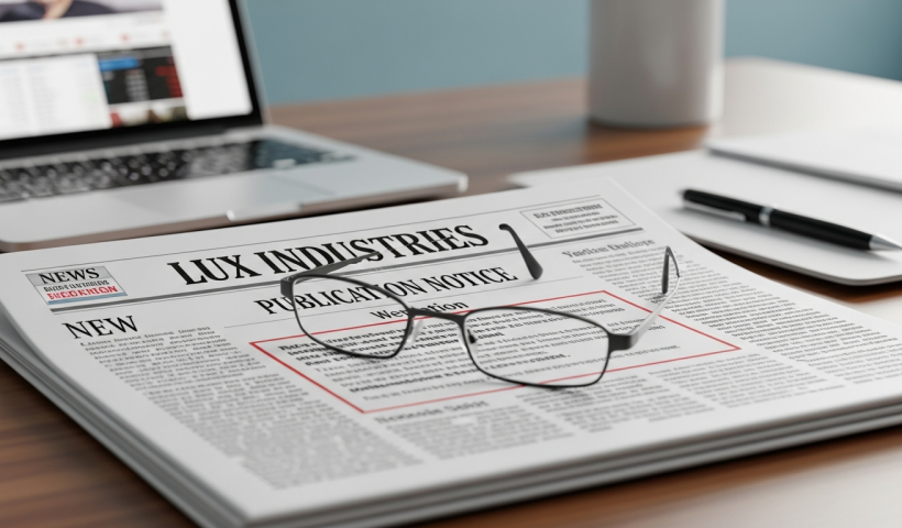 Lux Industries Files Newspaper Publication Notice