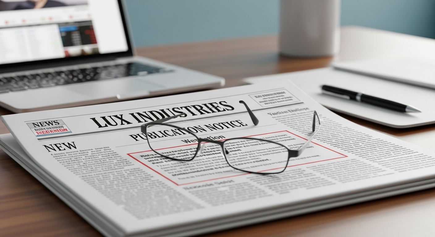 Lux Industries Files Newspaper Publication Notice