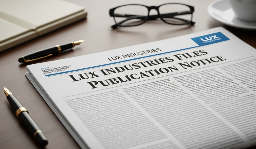 Lux Industries Files Newspaper Publication Notice