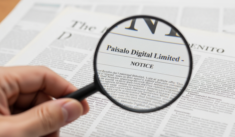 Paisalo Digital's Newspaper Notice: A Routine Update