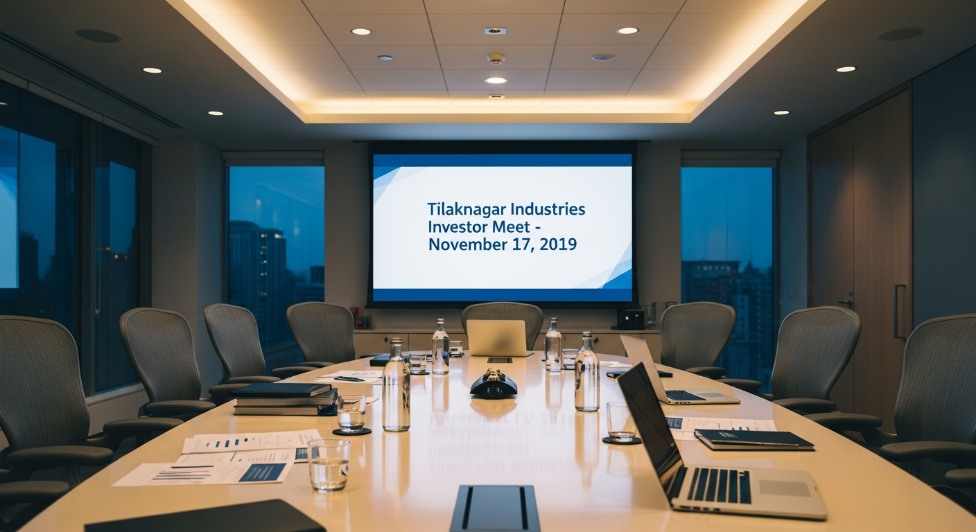 Tilaknagar Industries Announces Investor Meet: November 17, 2019