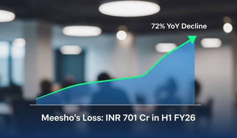 Meesho's Loss Declines 72% YoY to INR 701 Cr in H1 FY26