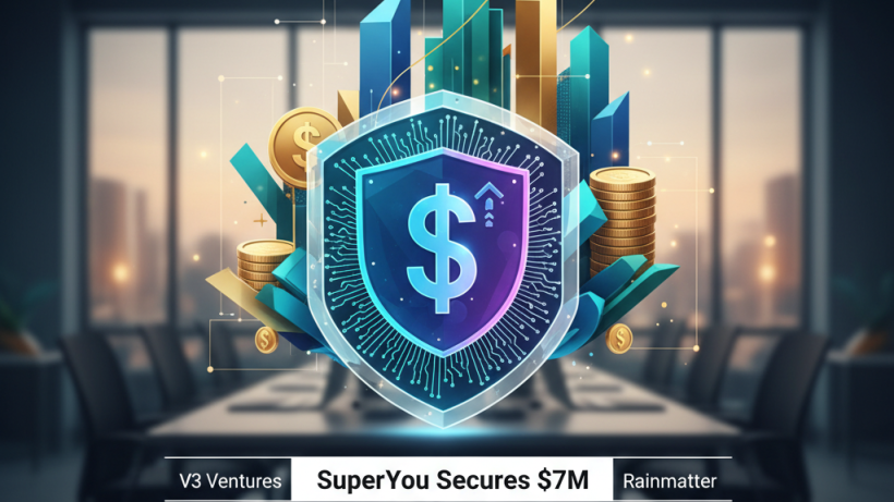 A professional visual representing financial growth and security, with a shield and dollar sign, set against a modern office background.