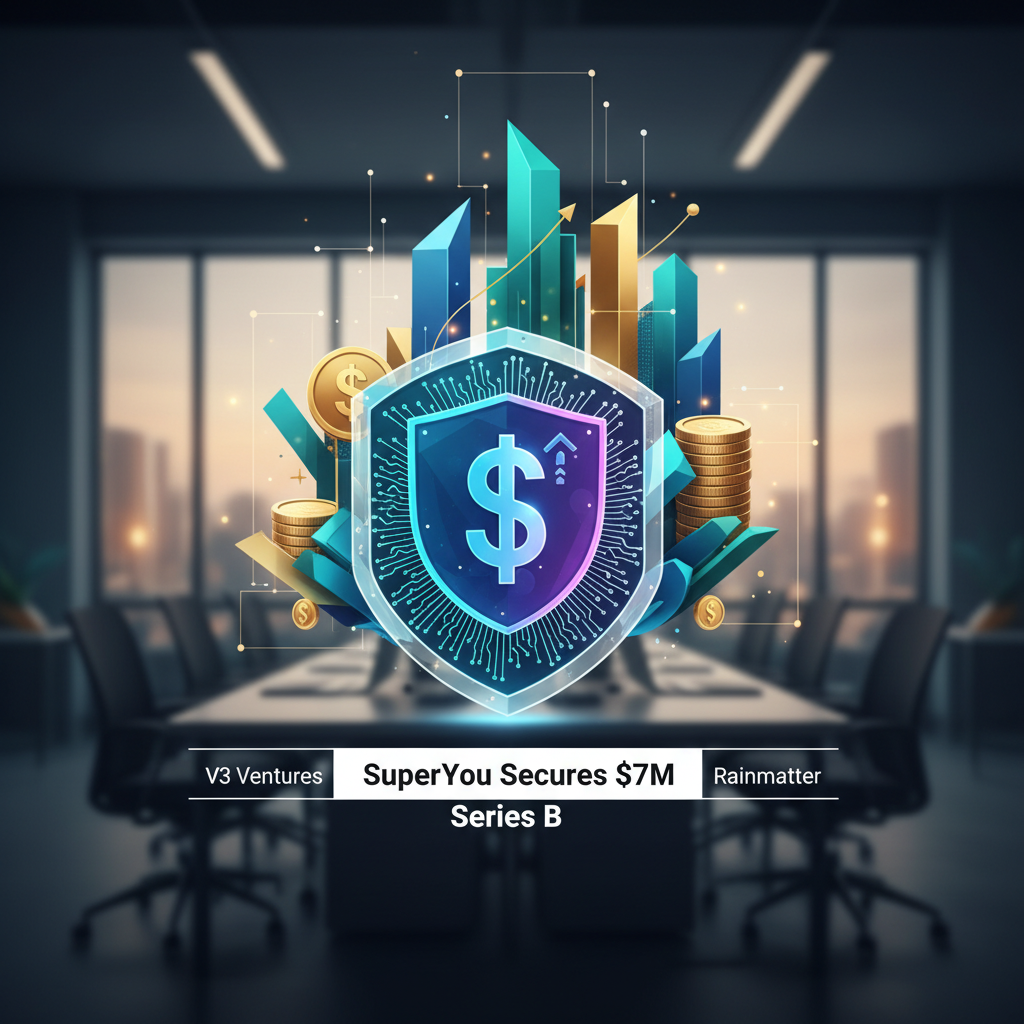 A professional visual representing financial growth and security, with a shield and dollar sign, set against a modern office background.